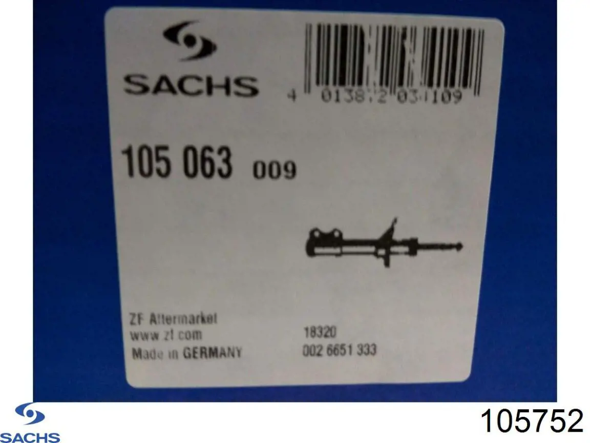 Amortiguador trasero 105752 Sachs