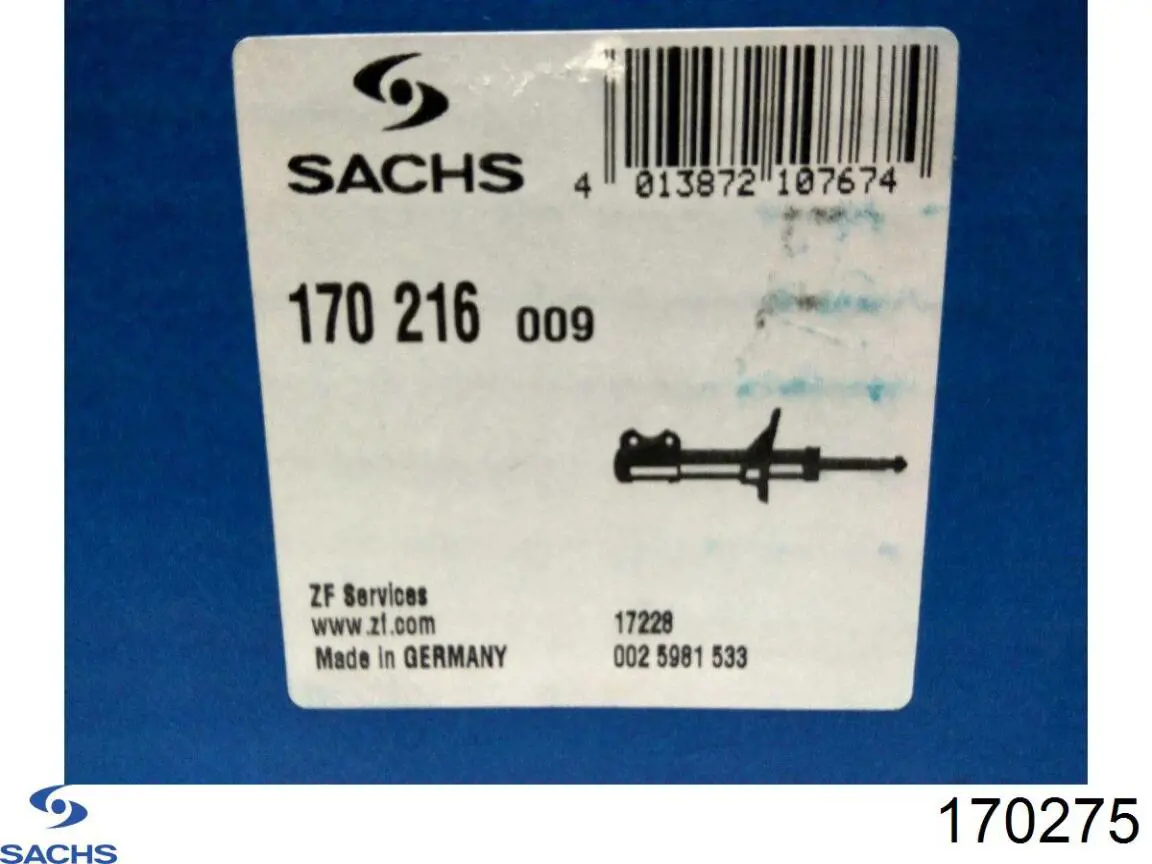 170275 Sachs amortiguador trasero izquierdo