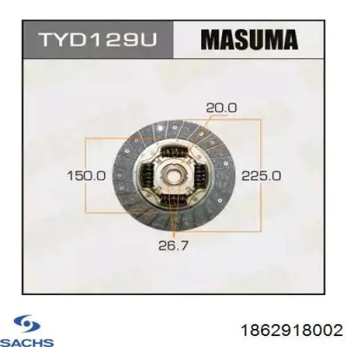 1862918002 Sachs disco de embrague