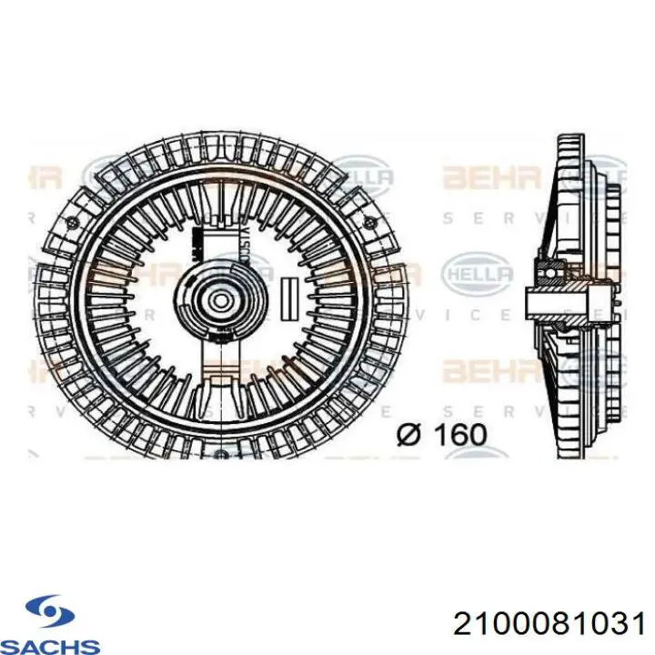 2100 081 031 Sachs embrague, ventilador del radiador