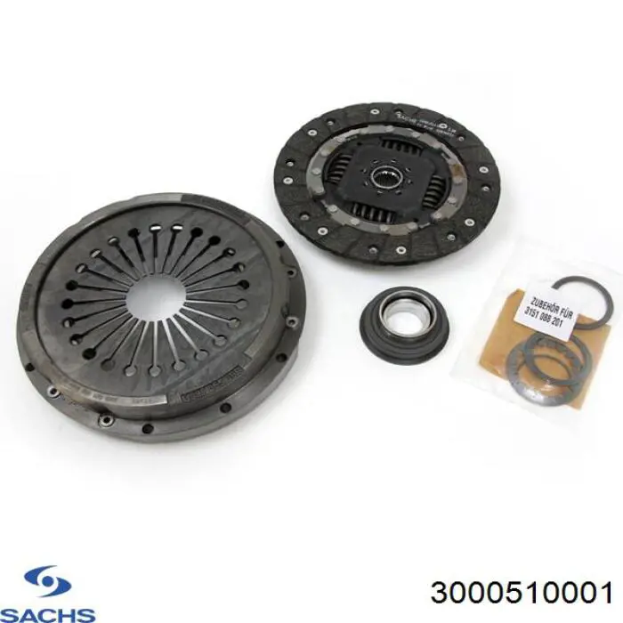 3000510001 Sachs kit de embrague (3 partes)