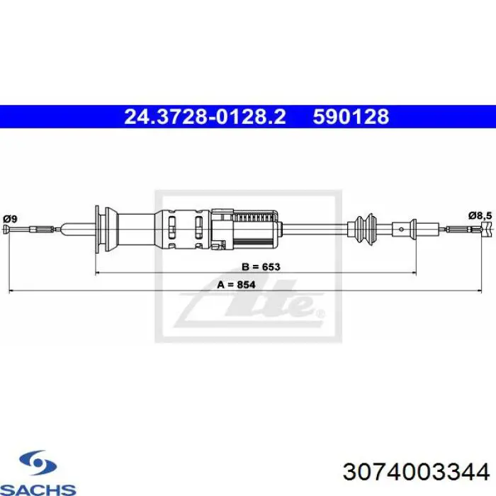 Cable de embrague 2001632 Beca Cables