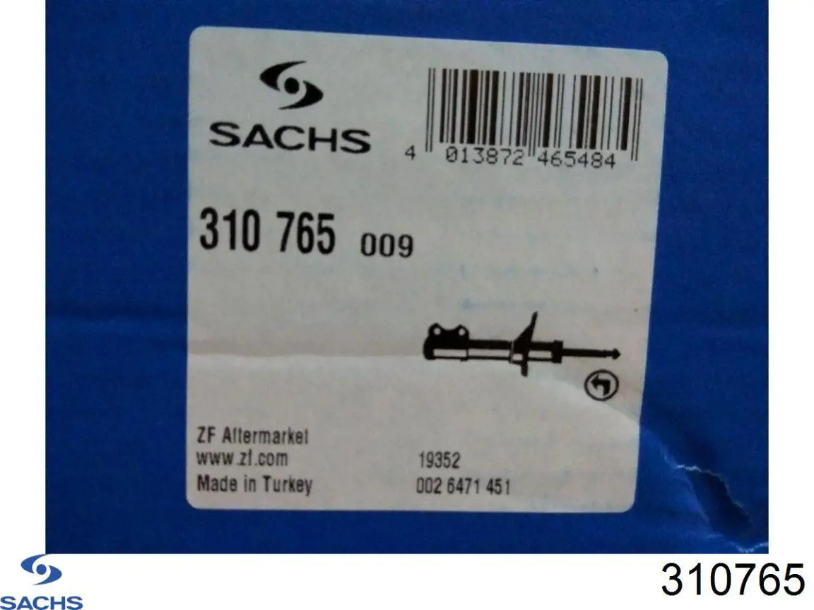 Amortiguador delantero izquierdo Sachs 310765 precio, desde 74,05 EUR