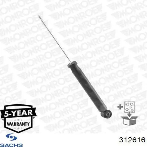 Amortiguador trasero 312616 Sachs
