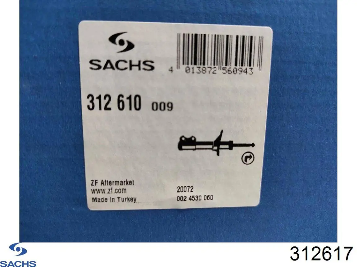 Amortiguador trasero 312617 Sachs