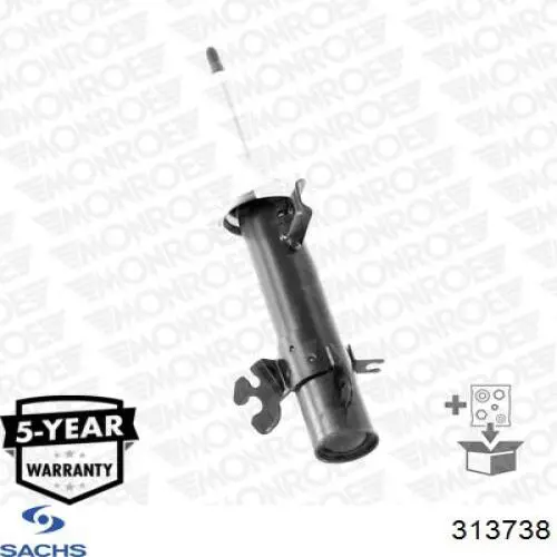 Amortiguador delantero izquierdo 313738 Sachs