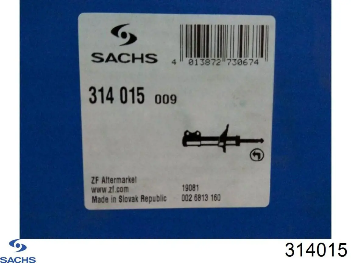 Amortiguador trasero izquierdo 314015 Sachs
