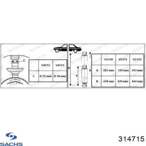 Comprar 314715 Sachs Amortiguador trasero