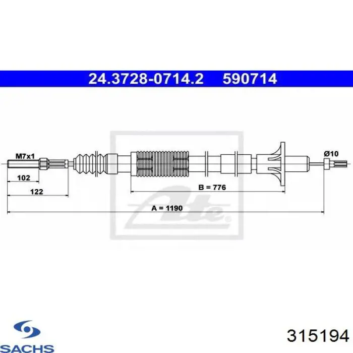 Amortiguador trasero Sachs 315194 precio, desde 57,93 EUR