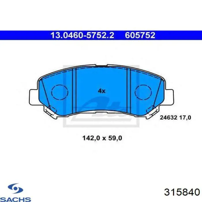 315 840 Sachs amortiguador trasero