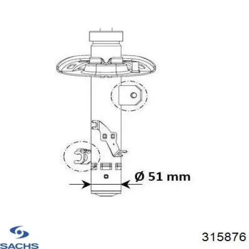 315 876 Sachs amortiguador delantero izquierdo