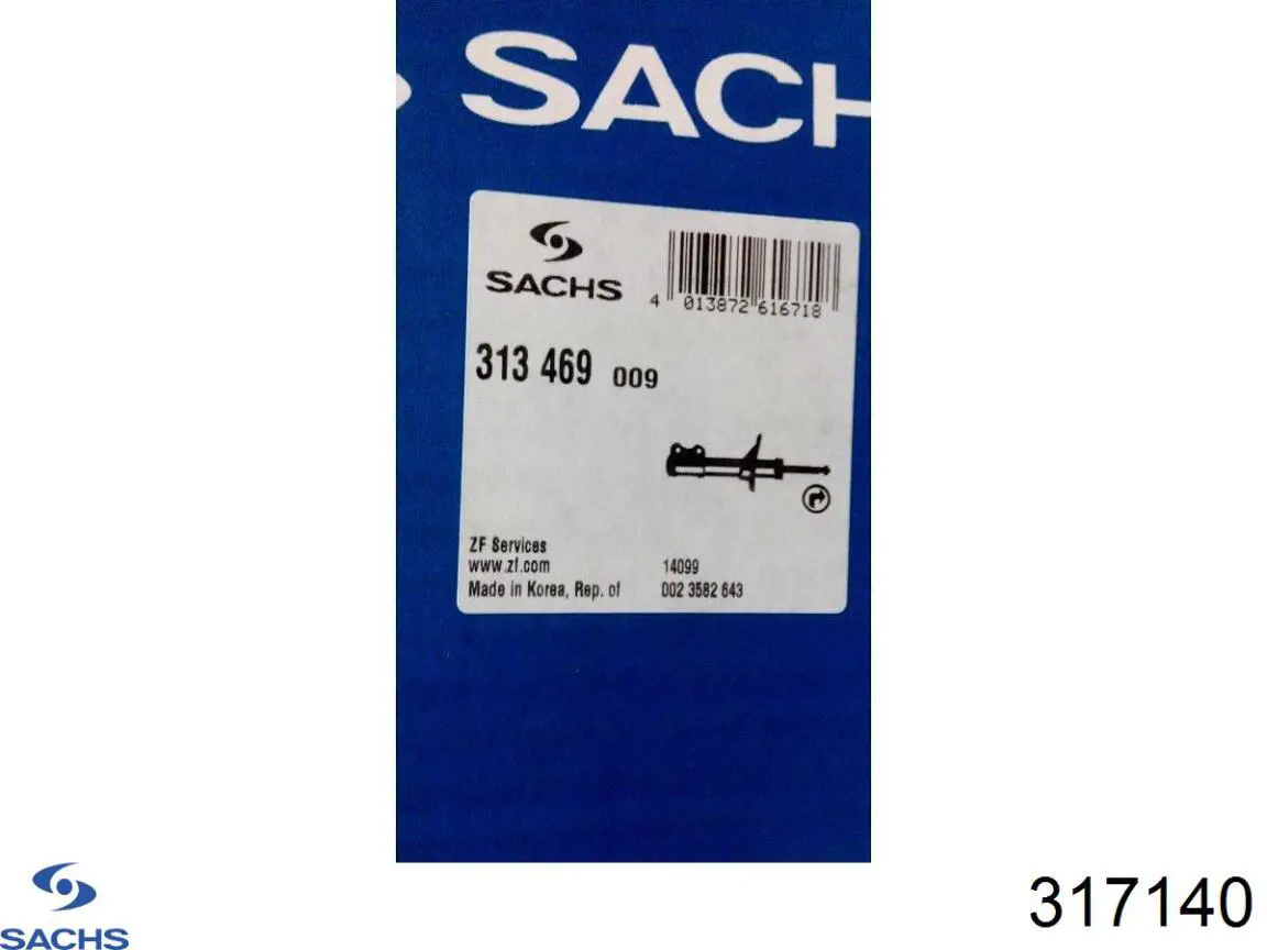 Amortiguador trasero derecho Sachs 317140 precio, desde 53,51 EUR