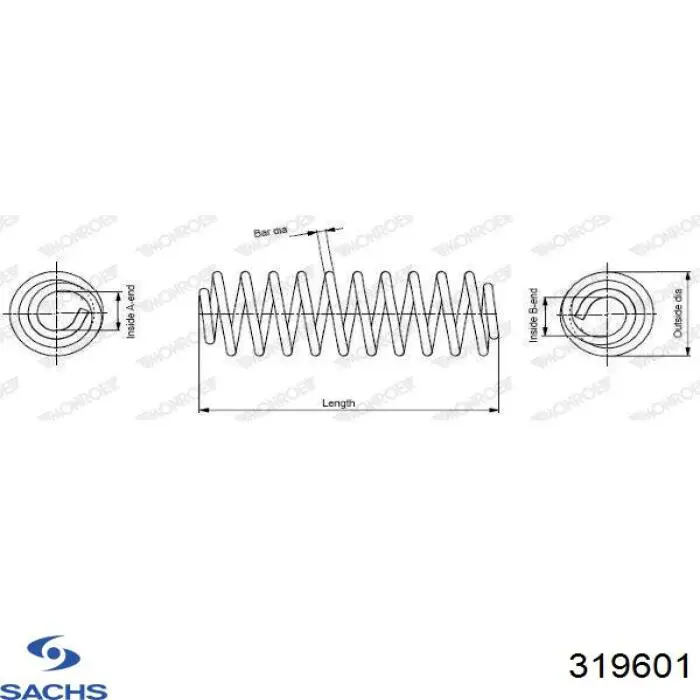 Comprar 319601 Sachs Amortiguador trasero