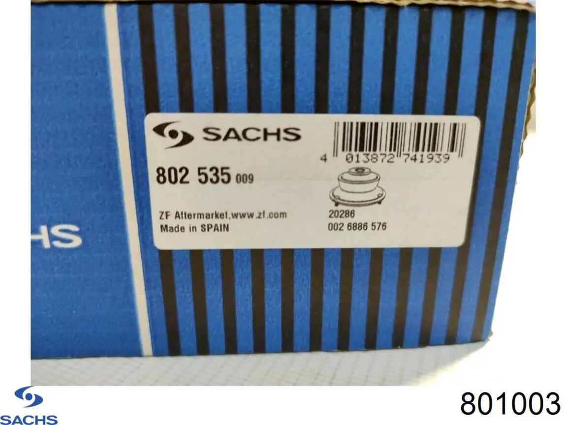 Rodamiento de soporte del amortiguador delantero 801003 Sachs