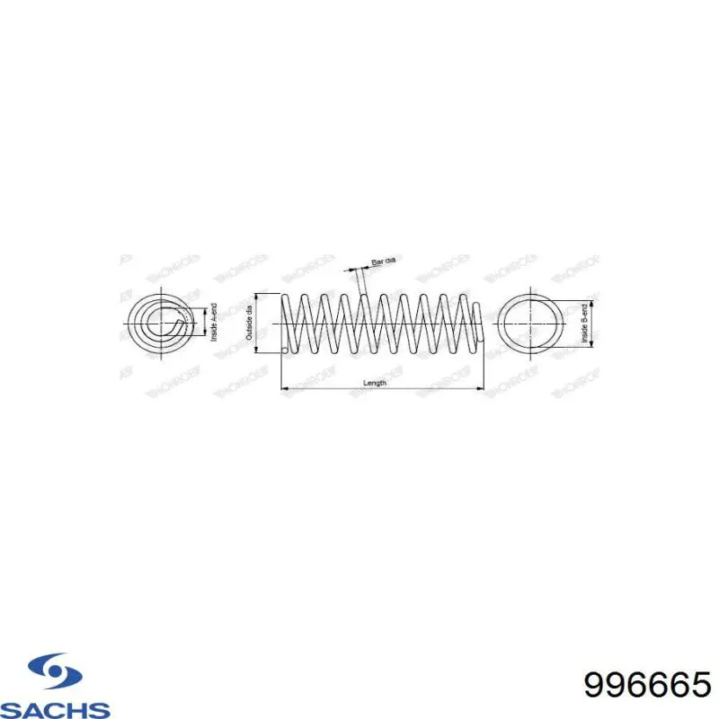 Muelle de suspensión Sachs 996665