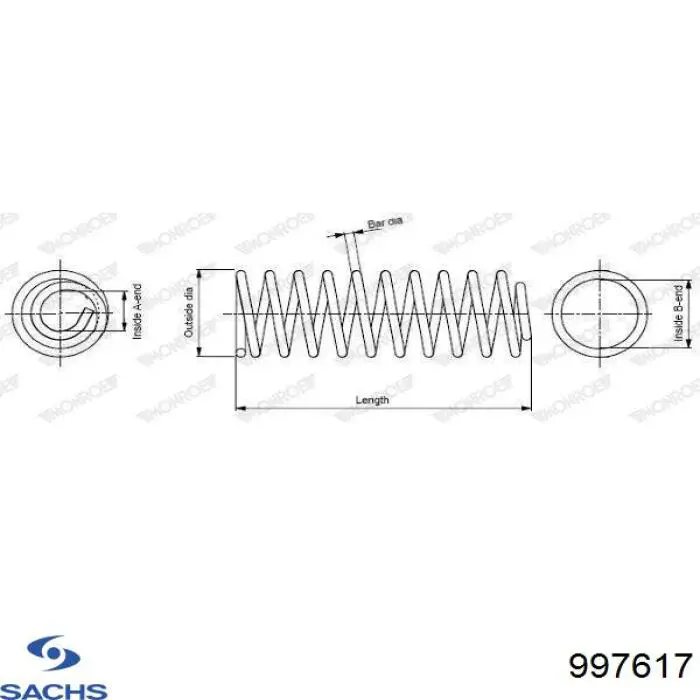 Comprar 997617 Sachs Muelle delantero
