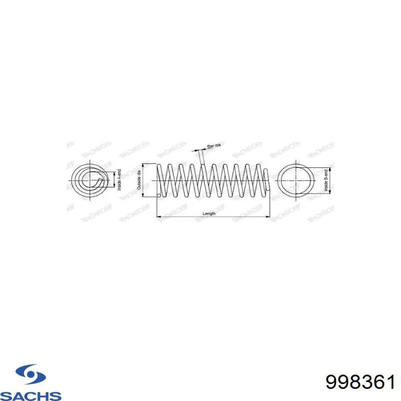 Comprar 998361 Sachs Muelle delantero