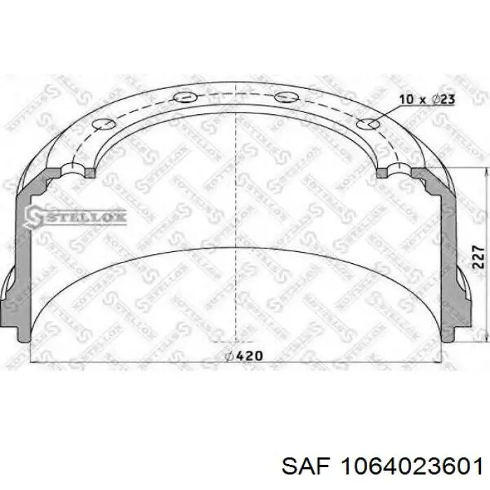 1064023601 SAF freno de tambor trasero