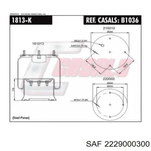 2229000300 SAF muelle neumático, suspensión