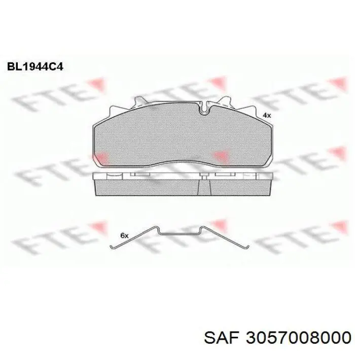 3 057 0080 00 SAF pastillas de freno delanteras