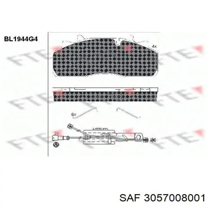 3057008001 SAF pastillas de freno delanteras