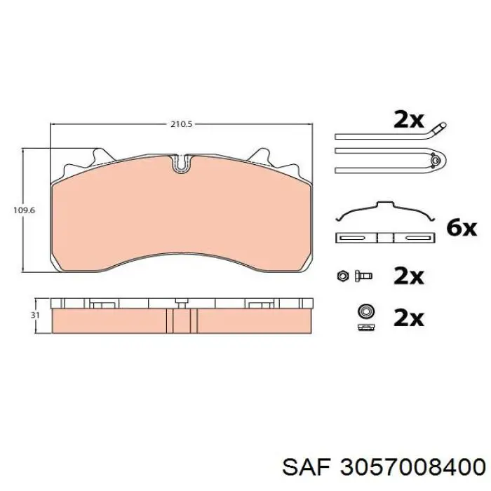 3057008400 SAF Pastillas freno traseras