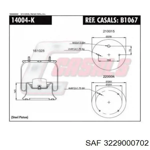 3229000702 SAF muelle neumático, suspensión