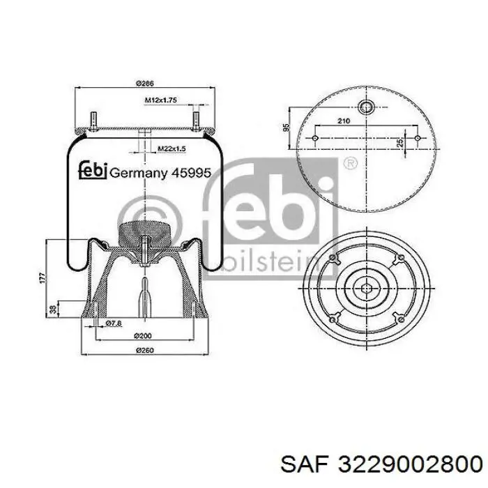 Comprar 3229002800 SAF Bolsa neumática del eje