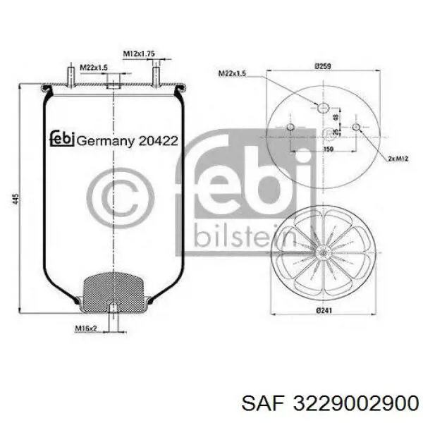 3.229.0029.00 SAF muelle neumático, suspensión