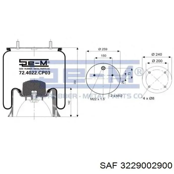 3229002900 SAF Bolsa neumática del eje