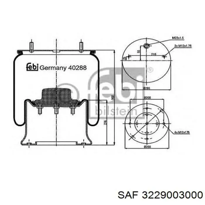 Comprar 3229003000 SAF Bolsa neumática del eje