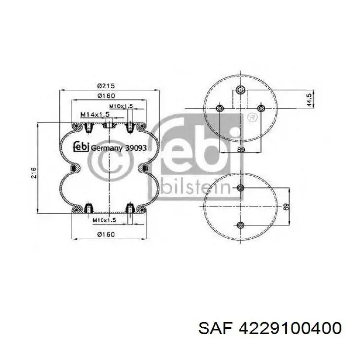 Comprar 4229100400 SAF Bolsa neumática del eje