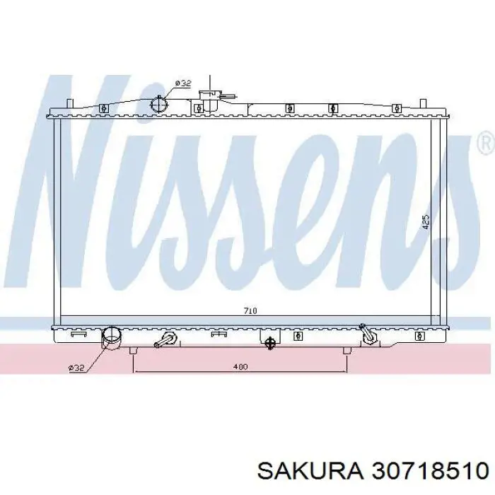 30718510 Sakura radiador refrigeración del motor