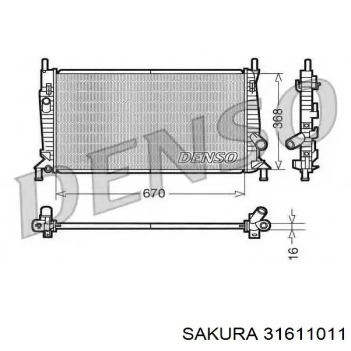 31611011 Sakura radiador refrigeración del motor