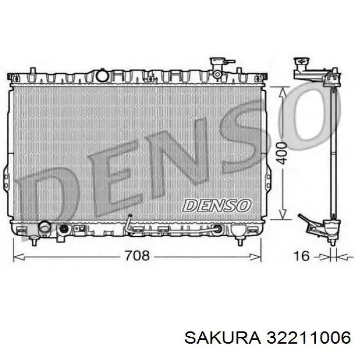 32211006 Sakura radiador refrigeración del motor