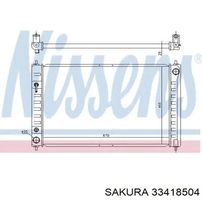 33418504 Sakura radiador refrigeración del motor