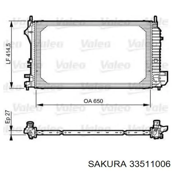 33511006 Sakura radiador refrigeración del motor