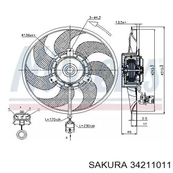 34211011 Sakura radiador