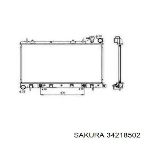 34218502 Sakura radiador refrigeración del motor