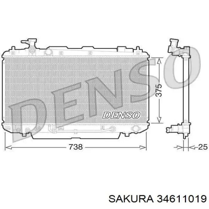 34611019 Sakura radiador refrigeración del motor