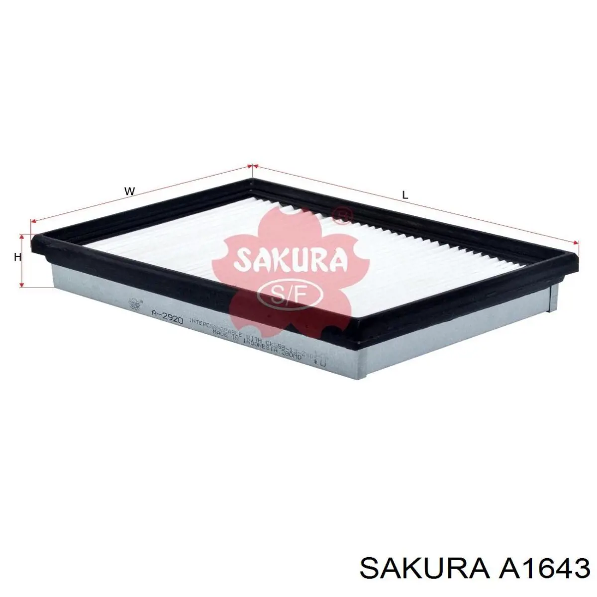 A1643 Sakura Filtro de aire de motor