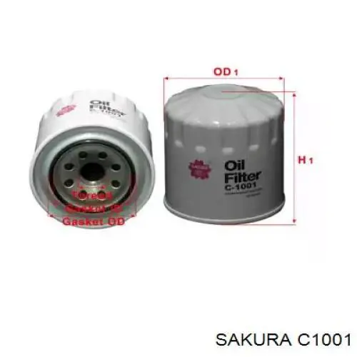 C1001 Sakura filtro de aceite