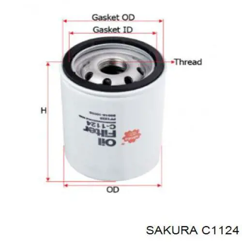 C1124 Sakura filtro de aceite