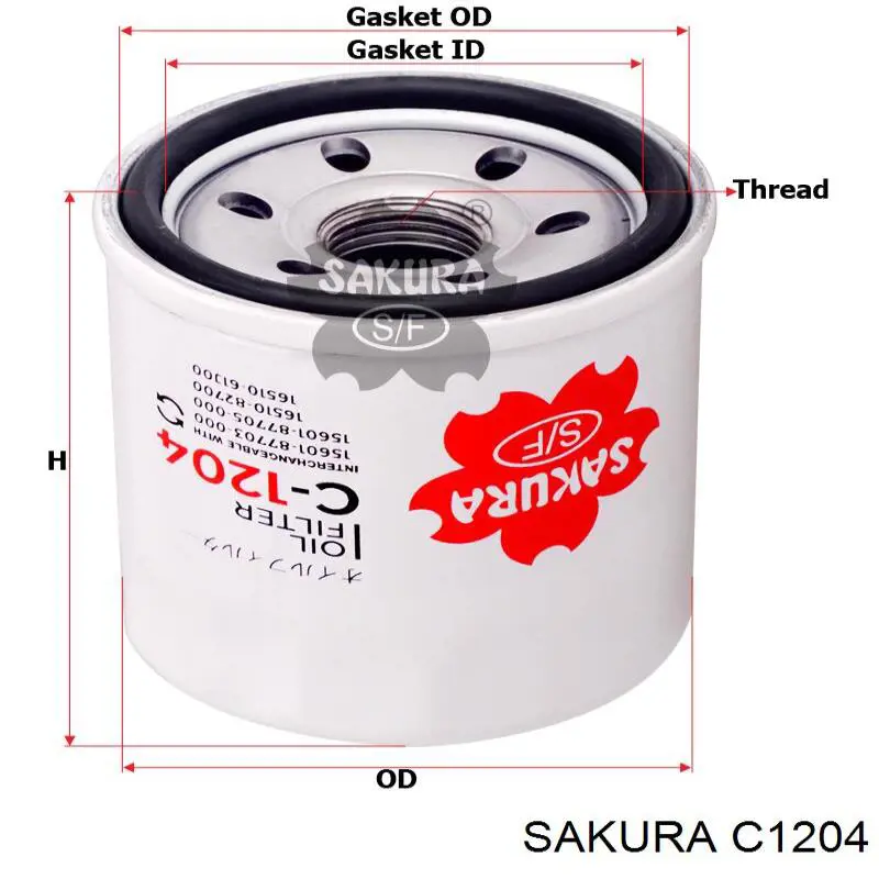 Filtro de aceite C1204 Sakura