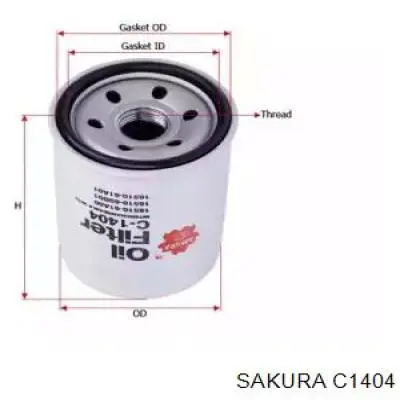 C1404 Sakura filtro de aceite