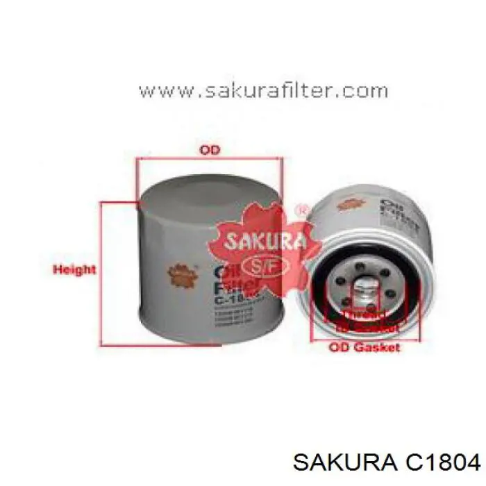 C1804 Sakura filtro de aceite