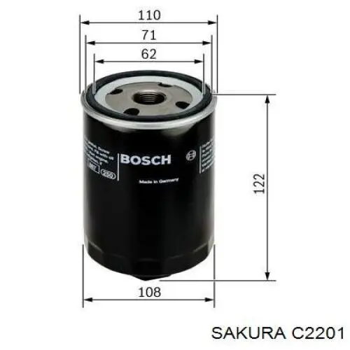 C2201 Sakura filtro de aceite