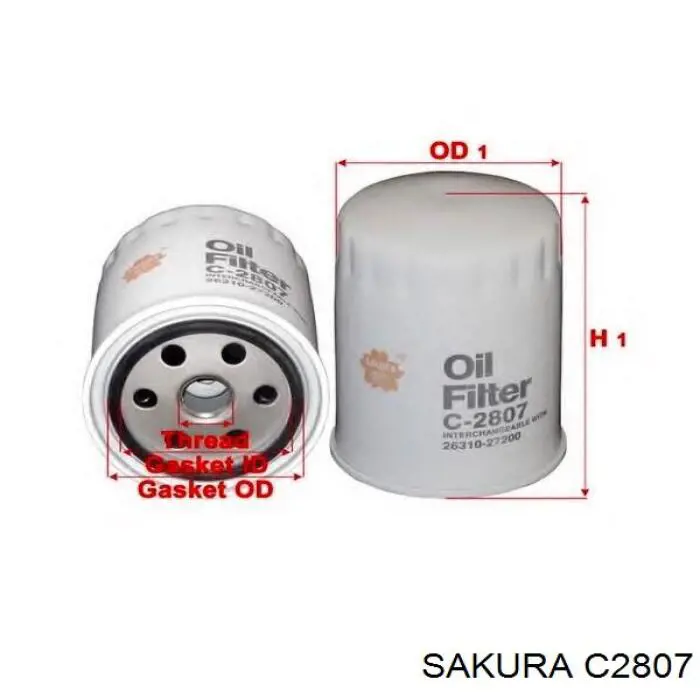 C2807 Sakura filtro de aceite