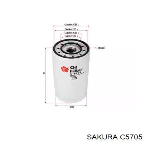 Comprar C5705 Sakura Filtros de aceite