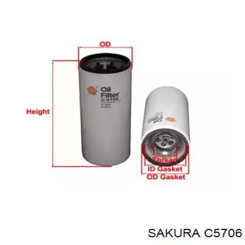 Filtro de aceite Sakura C5706 precio, desde 25,84 EUR
